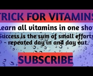 TRICK FOR VITAMINS IN ONE SHOT