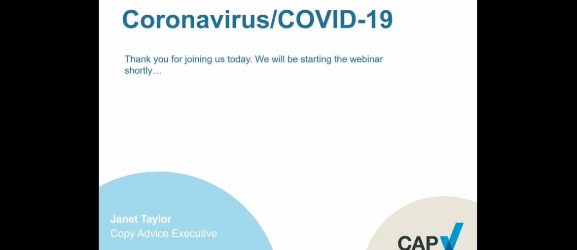 Advertising related to Coronavirus - CAP webinar