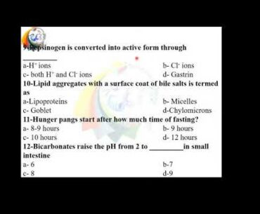 Quiz-01- Self Assessment Nutrition and digestion