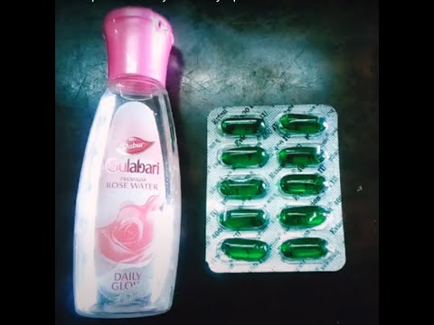 Rosewater & Vitamin Ecapsule healthy & beauty tip for beautiful skin at home|| Skin care beauty tip