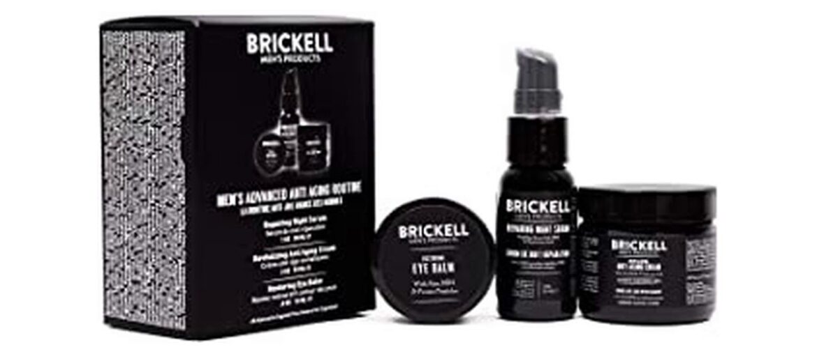Review Brickell Men's Advanced Anti-Aging Routine, Night Face Cream, Vitamin C Facial Serum and Eye