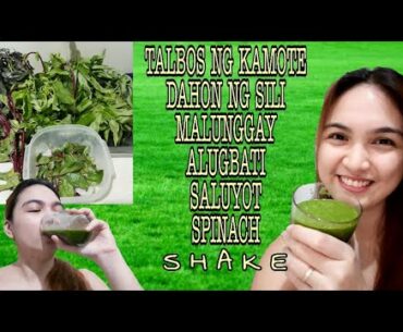 ALUGBATI, SALUYOT, MALUNGGAY SHAKE ( dahon ng sili, spinach and talbos ng kamote )