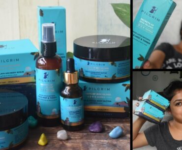 PILGRIM Skincare Products Review| Pilgrim Face Toner, Vitamin c Night Serum, Body Scrub, Body Butter