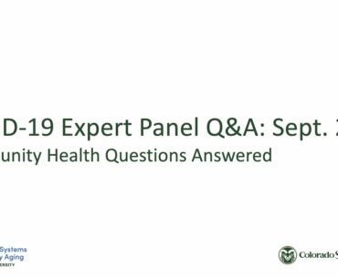 COVID-19 Expert Panel Series: September 2020