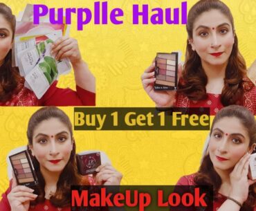 Purplle Haul + MakeUpLook | Skin And MakeUp Products @Affordable | SkinStation | Buy 1 Get 1 Free |