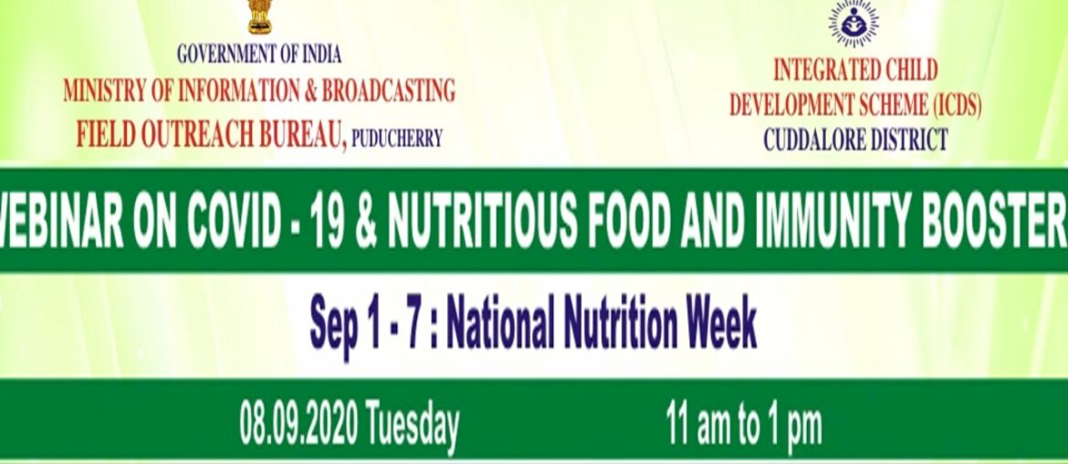 Webinar on COVID 19 & Nutritious Food & Immunity Boosters by FOB Puducherry