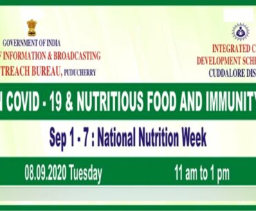 Webinar on COVID 19 & Nutritious Food & Immunity Boosters by FOB Puducherry