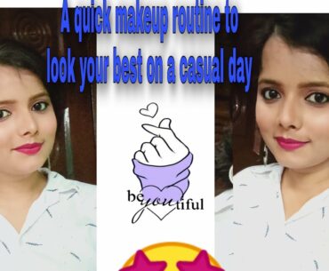 quick makeup routine to look your best on a casual day|The Real| makeup look with Maybelline product
