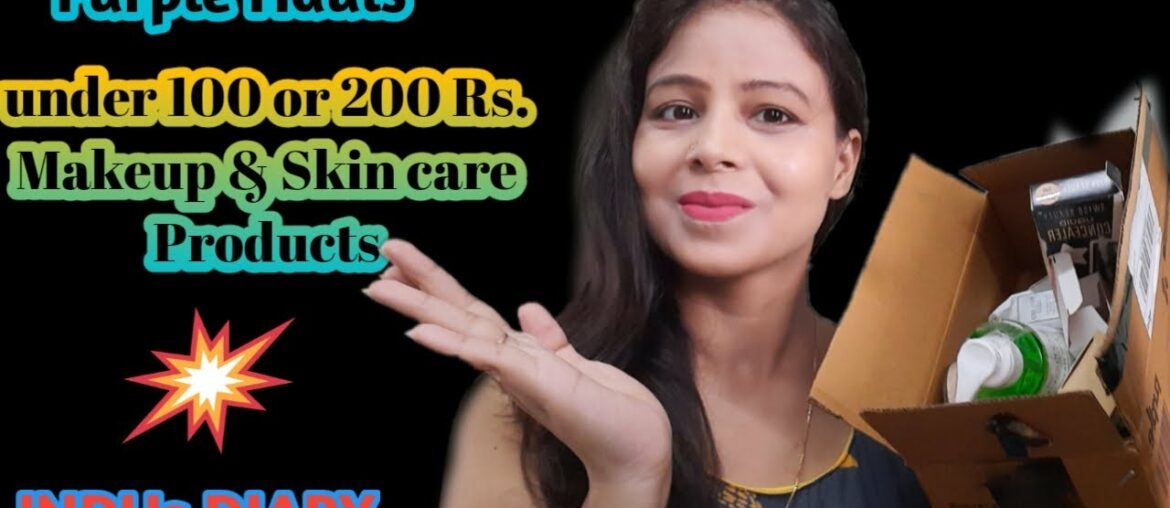 Under 100/ 200 Rs . Makeup & Skin care Products Review Haul || Purple Haul|| INDUs DIARY
