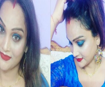 BLUE SMOKEY EYE MAKEUP LOOK