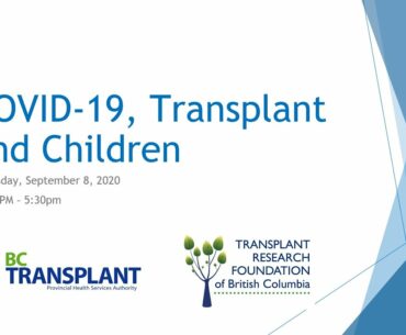 Webinar: COVID-19, Transplant and Children - September 8, 2020