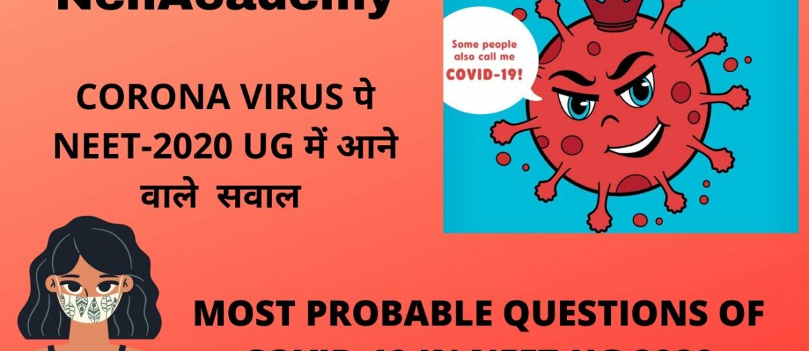 CORONAVIRUS BASED QUESTIONS | NEET- 2020 | IMPORTANT MCQ ON COVID-19 | NehAcademy | BIOLOGY |ZOOLOGY