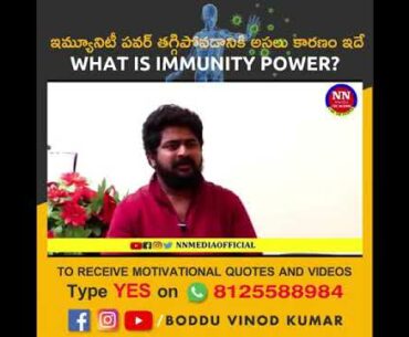 How to improve immunity power | covid 19 | Boddu Vinod Kumar Whatsapp video 35