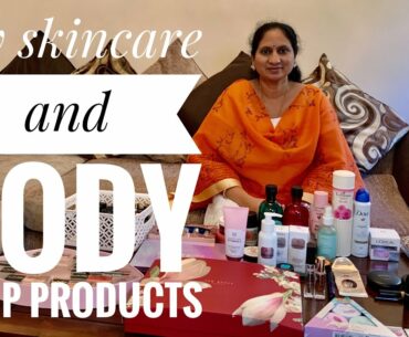 MY SKIN CARE PRODUCTS|BODY SHOP PRODUCTS THAT I USE|MAKEUP|SUREKHA TELUGU VLOGS FROM LONDON