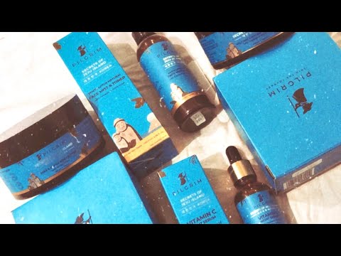Reviewing products from PILGRIM INDIA| body scrub, vitamin c serum, body butter, face mist #skincare