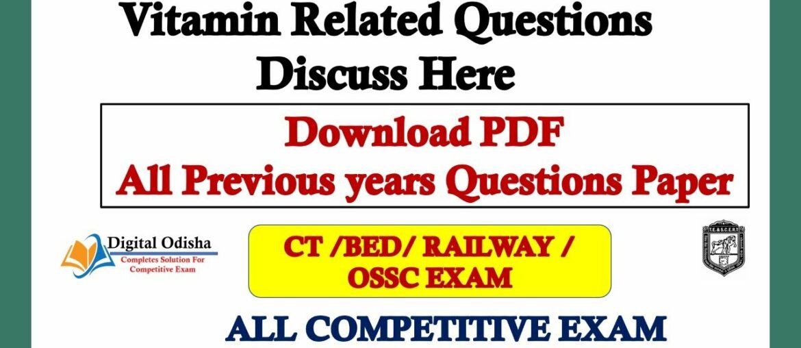 odia Science Class || Vitamin Related Questions MCQ in Odia || Digital odisha