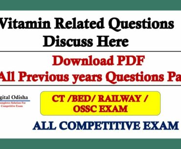 odia Science Class || Vitamin Related Questions MCQ in Odia || Digital odisha
