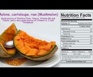 Melons, cantaloupe, raw [Muskmelon] (Nutrition Data)