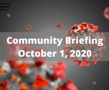 October 1, 2020 - COVID-19 Community Briefing