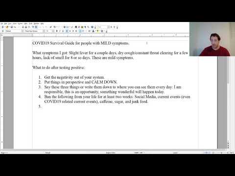 A Much Shorter COVID19 Survival Guide For Those With Mild Symptoms