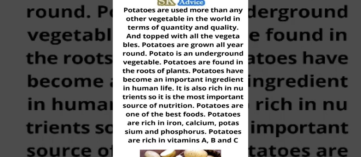 #Potato | potatos benefits | vitamins A B C