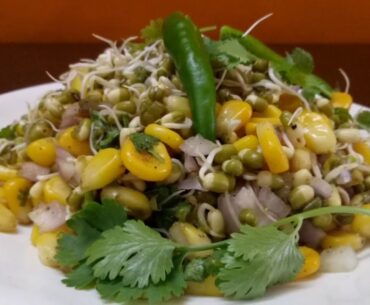 Sprouted Moong Dal, Sweet Corn Salad. Healthy and Immunity Booster.