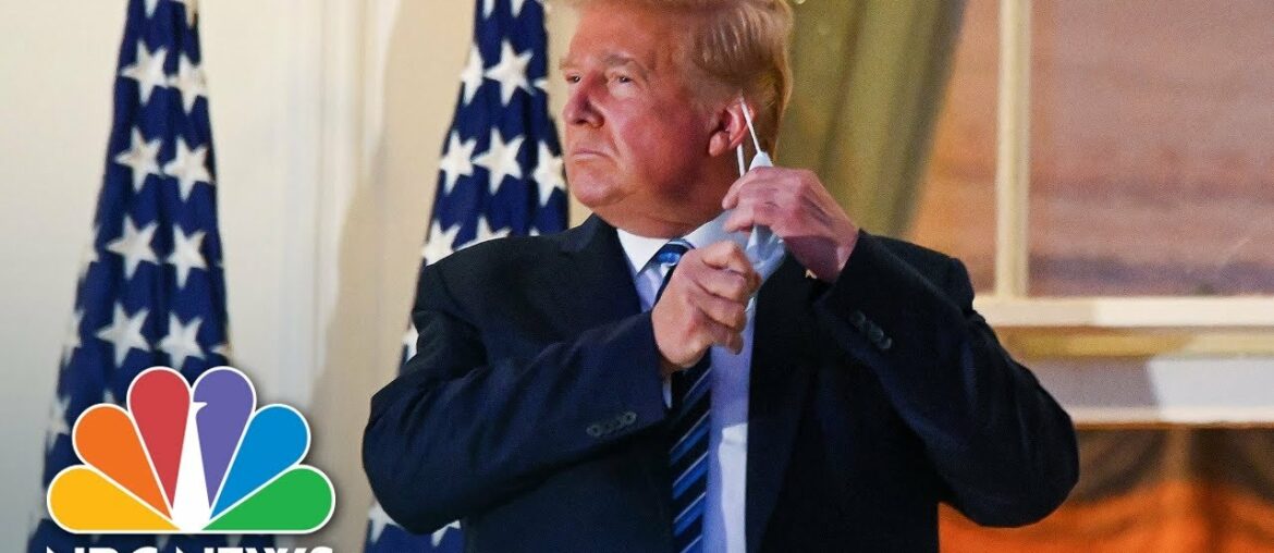 President Trump Returns To White House, Takes Off Mask For Photos | NBC News