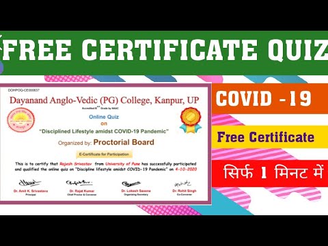 Covid-19 Awareness Quiz l Lifestyle Amidst COVID-19 Pandemic Quiz l ONLINE CERTIFICATE QUIZ l #Quiz