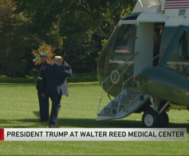 President Trump, stricken by COVID-19, arrives at military hospital