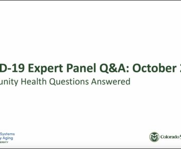 COVID-19 Expert Panel Series: October 2020