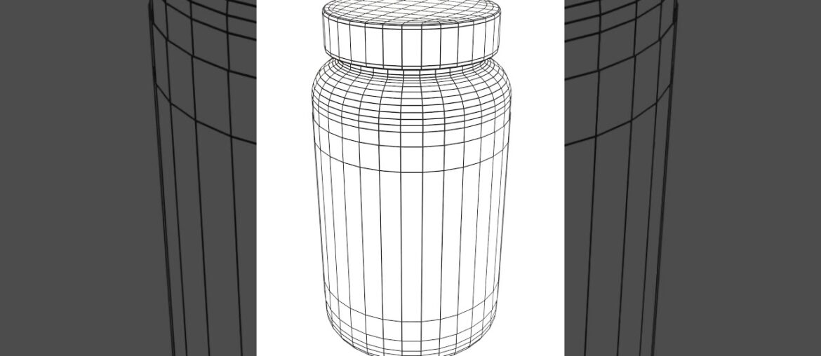 Multivitamin Supplement Nutrition Pill Bottle 3D Model Computer Graphics Rendering Blender CGI