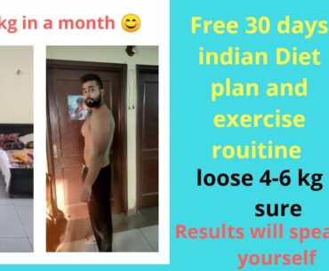 Free diet plan and free Exercise plan loose 4-6 kg for sure