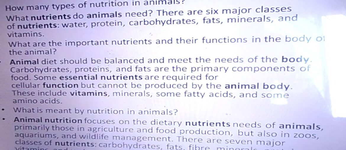 Nutritions in Animals by Riyan Dutta