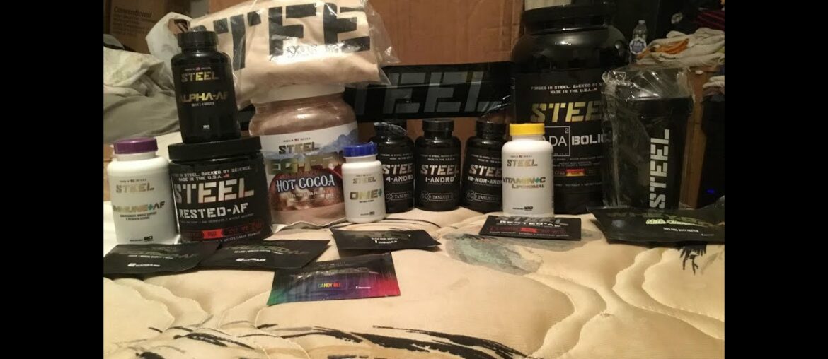 Steel Supplements Unboxing (Ultimate Mass Stack, Adabolic, Rested AF, Alpha AF, Veg Pro, and More)