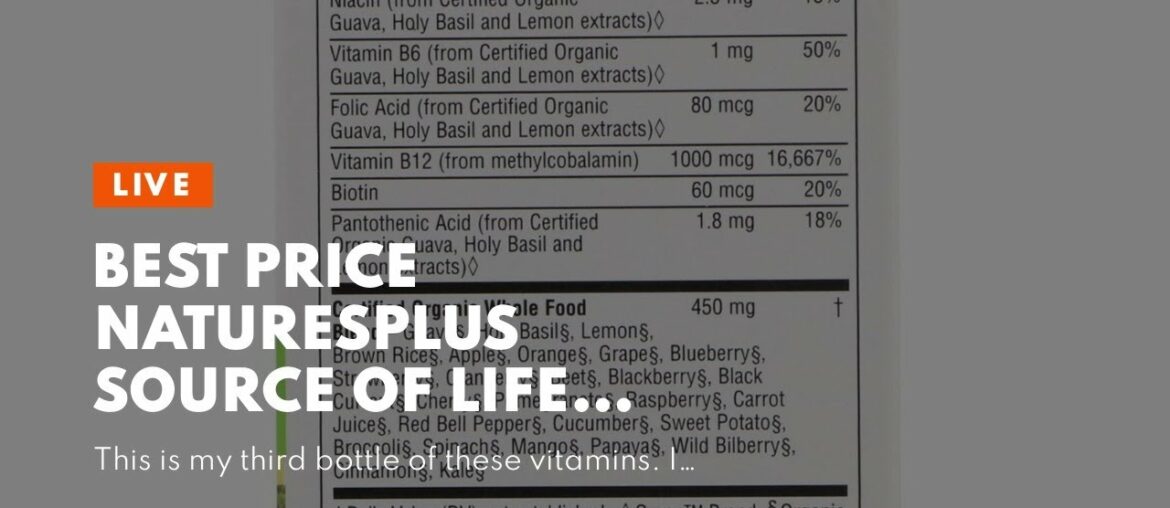 Deal NaturesPlus Source of Life Garden Certified Organic Vitamin D3 - Cholecalciferol 5000 iu,...