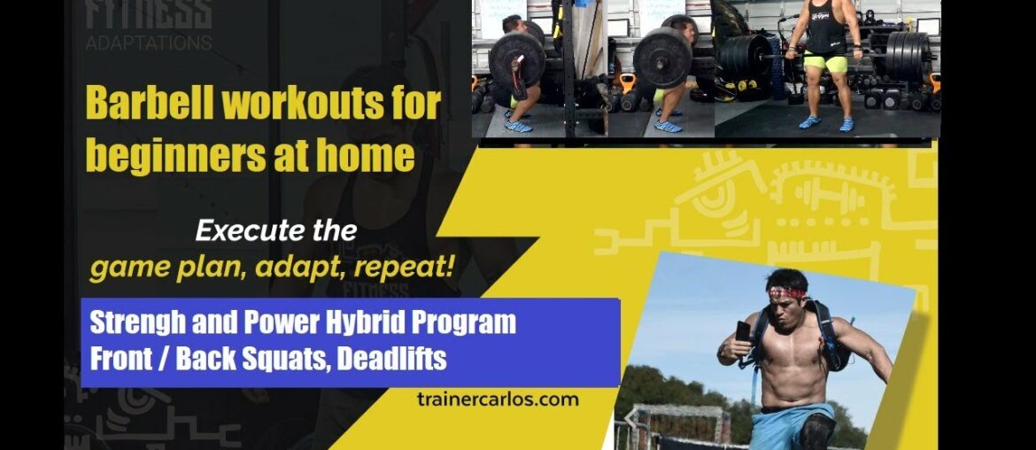 Barbell only workouts at Home | Leg day - Light - Power & Strength Hybrid Program W4D1