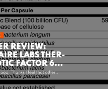 User Review: Klaire Labs Ther-Biotic Factor 6 Probiotic - Gut Health Supplement - 100 Billion P...