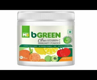 bGREEN Citrus Vitamin C Immunity Powder by MuscleBlaze | THEFUSIONFITNESS