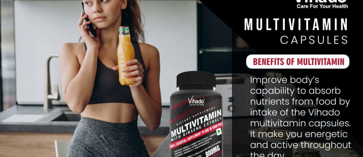 Vihado Natural Multivitamin for Energy, Boost Immunity, Stress, Antioxidant with Ginseng Extract