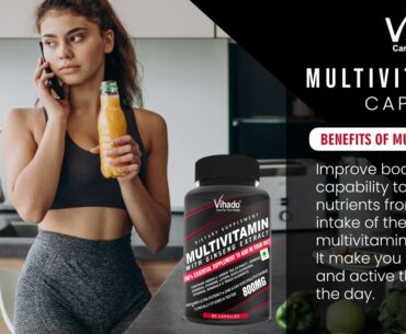 Vihado Natural Multivitamin for Energy, Boost Immunity, Stress, Antioxidant with Ginseng Extract