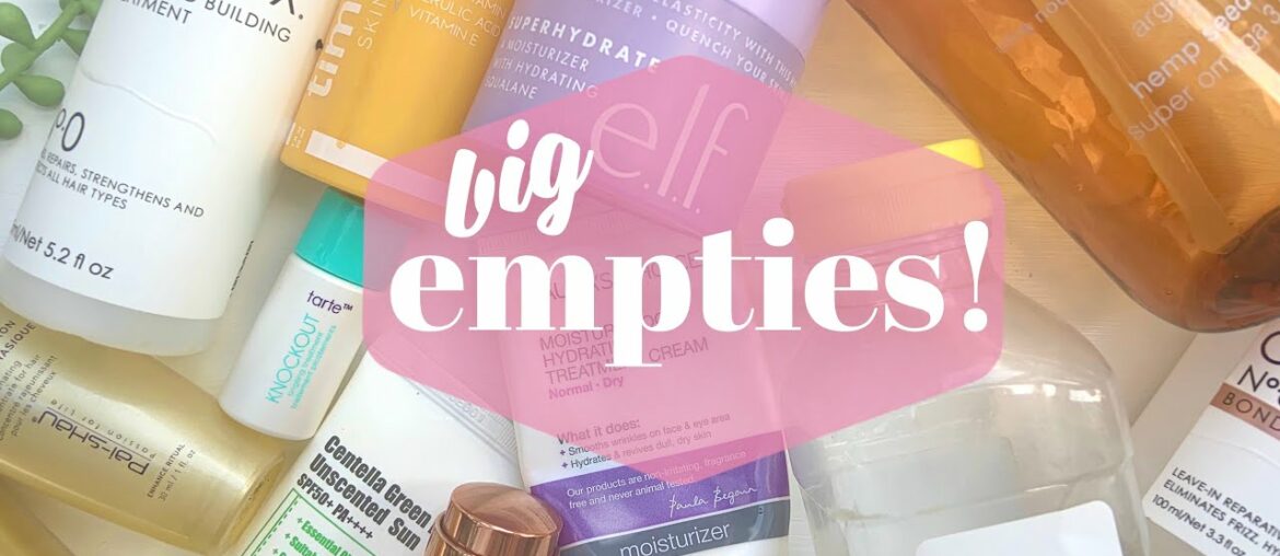 EMPTIES! SKINCARE, HAIR, AND A SAD MAKEUP EMPTY :/ | PURITO, OLAPLEX, NATASHA DENONA, ETC