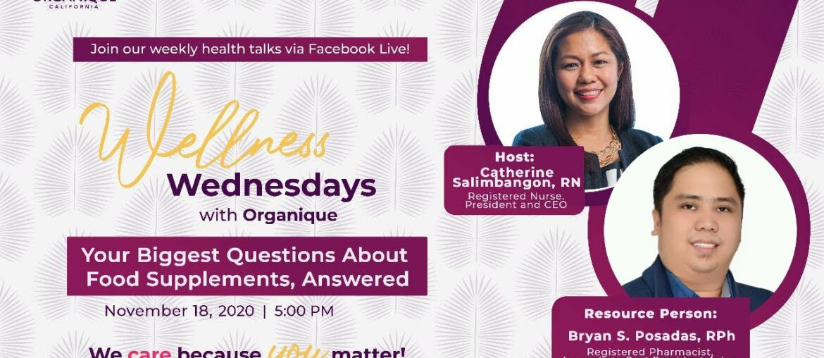 Your Biggest Questions About Food Supplements, Answered | Wellness Wednesdays| November 18, 5 PM