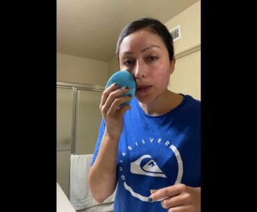 My skin care routine using my Foreo with Biossance squalane + vitamin C rose oil