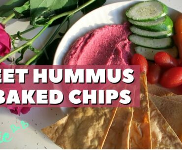 BEET HUMMUS & BAKED CHIPS | OIL FREE, GLUTEN FREE :: VITAMIN KATIE