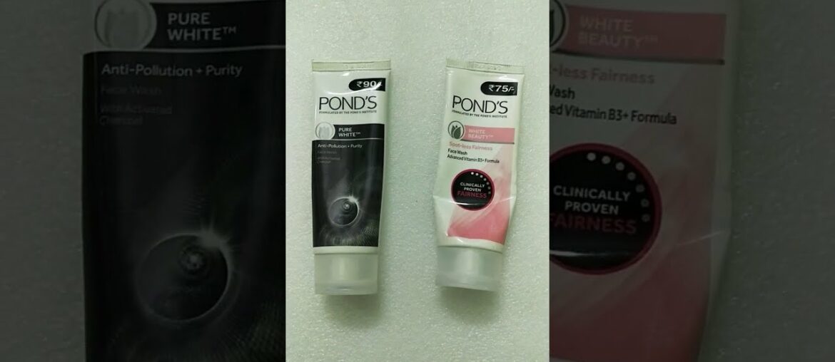 POND'S WHITE BEAUTY FACEWASH|| Charcoal facewash V/S  Advanced Vitamin B3+ Formula
