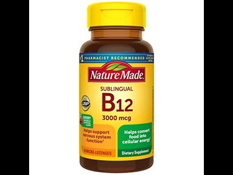 Nature Made Sublingual Vitamin B12 3000 mcg Micro-Lozenges, 40 Count (Packaging May Vary)
