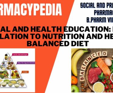 SOCIAL AND HEALTH EDUCATION : FOOD IN RELATION TO NUTRITION AND HEALTH BALANCED DIET| B.PHARM |AKTU
