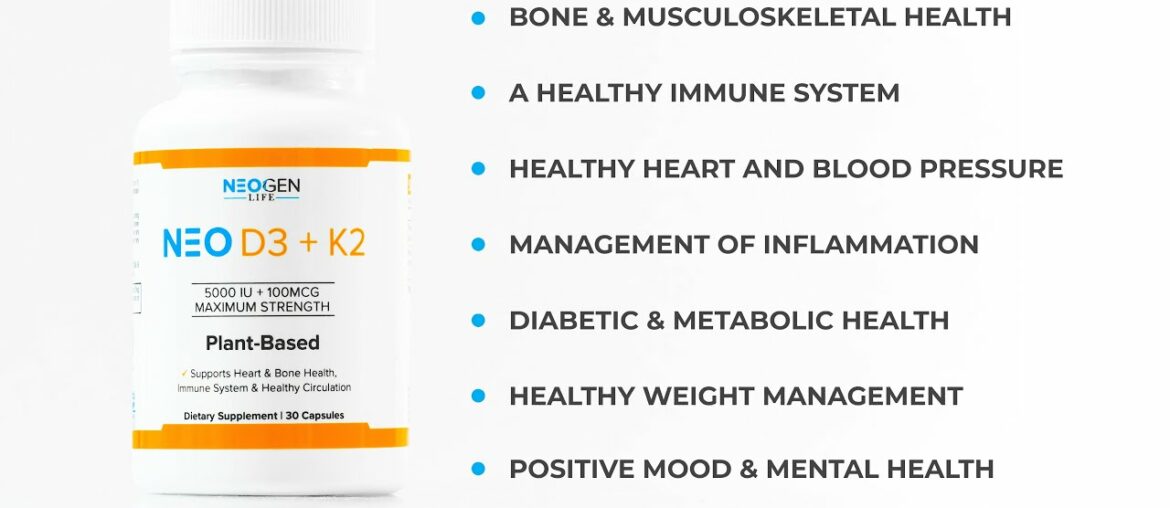 Vitamin D3+K2 (Plant-Based) -  NEO D3 + K2 by NEOGEN LIFE