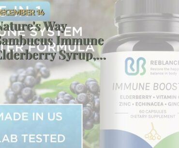 Nature's Way Sambucus Immune Elderberry Syrup, Herbal Supplements with Echinacea, Zinc, and Vit...