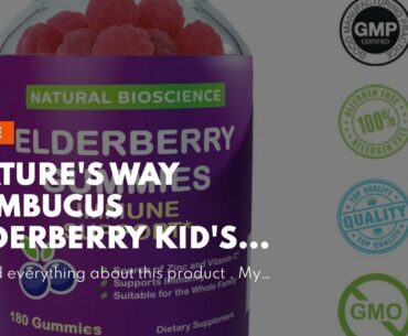 Nature's Way Sambucus Elderberry Kid's Gummies, Black Elderberry with Vitamin C and Zinc, 60 Co...